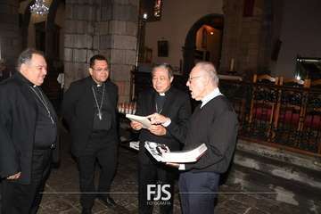 Visita del nuncio del Papa a la Basílica de Telde/Francisco Javier Santana y Antonio Alí.